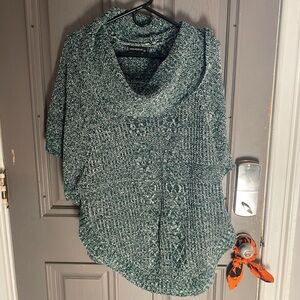 Women's Green Cowl Neck Sweater